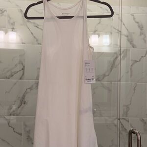 Athleta White Racerback Tank Dress with Scoop Neck